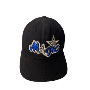Mitchell Ness Orlando Magic SnapBack Adjustable Hat Cap Black Blue Hardwood NBA